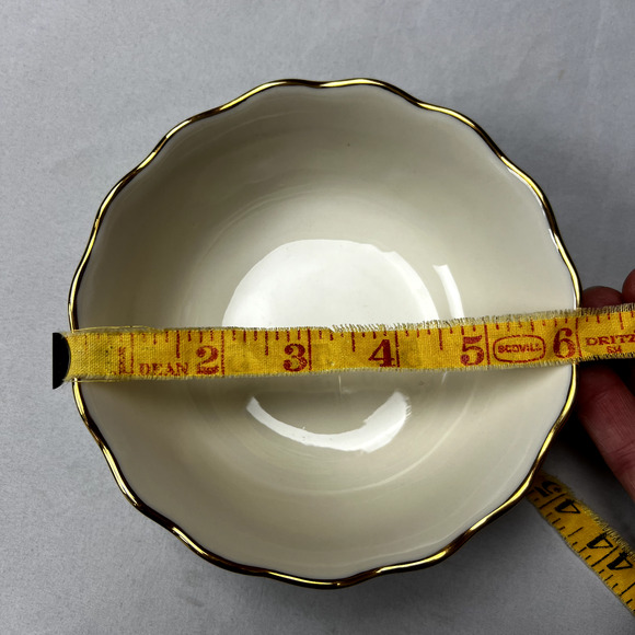 LENOX Bowl Rose‎ Blossom Pattern 24 KT Gold Trim Scallop Edge 6" Wide 2" Tall - Picture 7 of 9